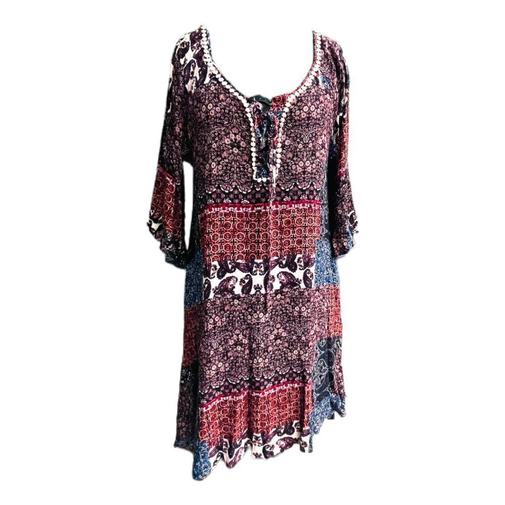 NAÏF COLD Shoulder 3/4 Length Sleeve Lined Dress Size Small